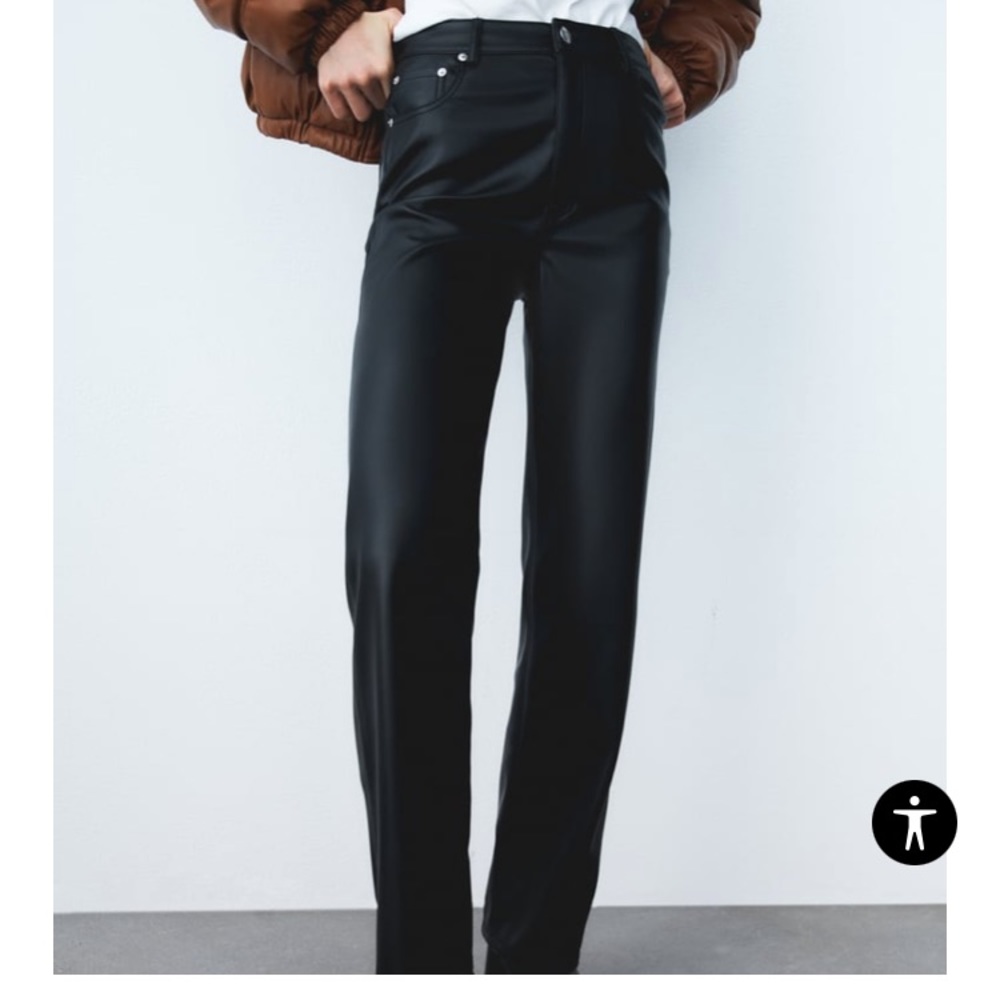 Zara Faux Black Leather Pants. New with tags!